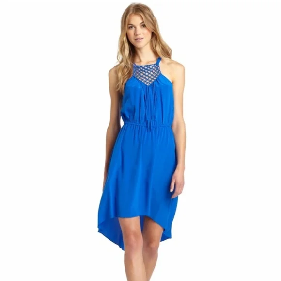 REBECCA TAYLOR "Macrame Cami Dress" - Marine Blue - Size 0 - Picture 2 of 10